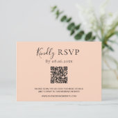 Moderne Typografie QR Code Sunset Gold Wedding RSVP Kaartje (Staand voorkant)
