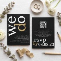 Moderne typografie QR-code witte goud zwarte bruil