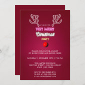 Moderne Typografie Red Nose Reindekerst Kaart (Voorkant / Achterkant)