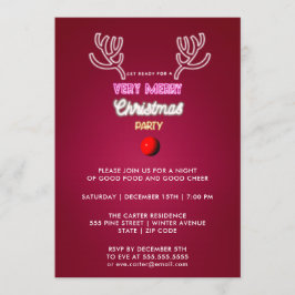 Moderne Typografie Red Nose Reindekerst Kaart