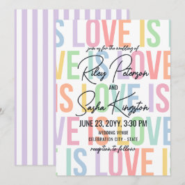 Moderne typografie regenboog letters LGBTQA bruilo Kaart
