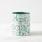 Moderne Typografie Retro Groene Naam Mok (Midden)