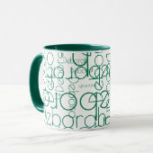 Moderne Typografie Retro Groene Naam Mok (Voorkant links)