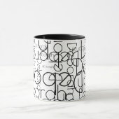 Moderne Typografie Retro zwart-wit Mok (Midden)