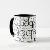 Moderne Typografie Retro zwart-wit Mok (Voorkant links)