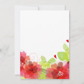 Moderne typografie rode bloemen bloemen bruiloft kaart (Achterkant)