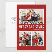 Moderne Typografie Rode Foto Kerstmis Kaart (Voorkant / Achterkant)
