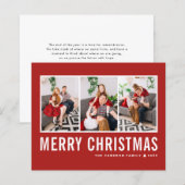 Moderne Typografie Rode Fotocollage Kerstmis (Voorkant / Achterkant)