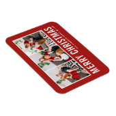 Moderne Typografie Rode Fotocollage Kerstmis Magneet (Rechterzijde)