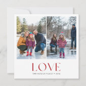 Moderne typografie Rode Liefde Valentijnsdag Famil Feestdagenkaart (Voorkant)