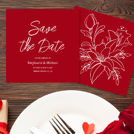 Moderne typografie - Rode Roos Save The Date