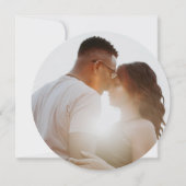 Moderne Typografie Ronde Cirkel Stusty Blue Save The Date (Achterkant)