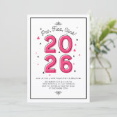 Moderne Typografie Roze 2022 Nieuwjaarsfeest Kaart (Staand voorkant)