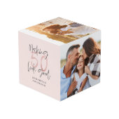 Moderne typografie Roze Girly Black 50ste verjaard Kubus (Achter hoekig)