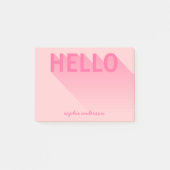Moderne Typografie Roze Hallo Post-it® Notes (Voorkant)
