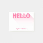 Moderne Typografie Roze Hallo Post-it® Notes (Voorkant)