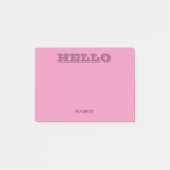 Moderne Typografie Roze Hallo Post-it® Notes (Voorkant)