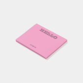 Moderne Typografie Roze Hallo Post-it® Notes (Schuin)