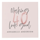 moderne typografie roze meisjes zwarte 40e verjaar kubus (Voorkant)