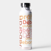 Moderne Typografie Roze Naam Wit Waterfles (Links)