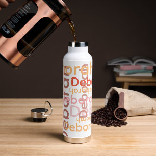 Moderne Typografie Roze Naam Wit Waterfles