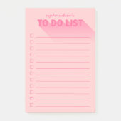 Moderne typografie Roze Takenlijst Post-it® Notes (Voorkant)