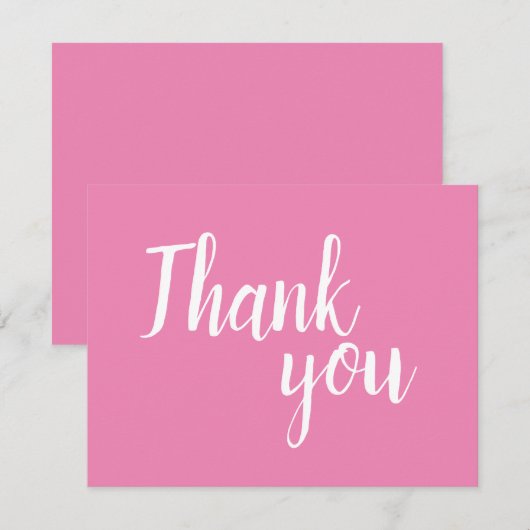 Moderne Typografie Roze Wit Hartelijk dank Bedankkaart (Voorkant / Achterkant)