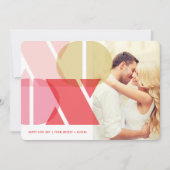 Moderne Typografie Roze XOXO Valentijnsdag Foto Feestdagenkaart (Voorkant)