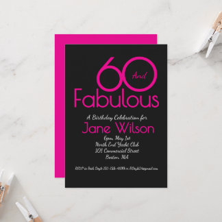 Moderne typografie Roze Zwart Fantastisch 60 Verja Kaart