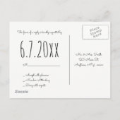 Moderne typografie rsvp briefkaarten (Achterkant)