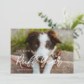 Moderne typografie Ruff Year Dog foto Feestdagenkaart (Staand voorkant)
