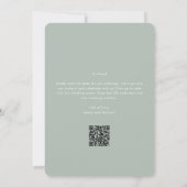 Moderne Typografie Sage Foto QR Code Bruiloft Save The Date (Achterkant)