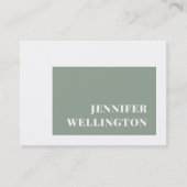 Moderne Typografie Sage Green Lijst Creative Visitekaartje (Voorkant)