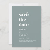 Moderne typografie | Sage Green Sla de datum op Save The Date (Voorkant)