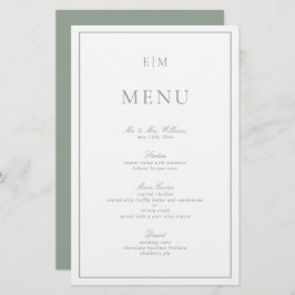 Moderne Typografie Sage Groen Monogram Bruiloft Me