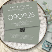 Moderne Typografie Sage Groene Bruiloft Kaart
