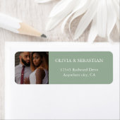 Moderne Typografie Sage Groene Foto Retouradres Etiket (Insitu)