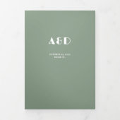 Moderne typografie sage groene rsvp details bruilo drieluik uitnodiging (Cover)