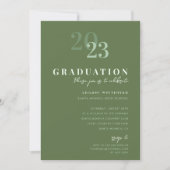 Moderne typografie Saliegroen afstudeerfeest Kaart (Voorkant)