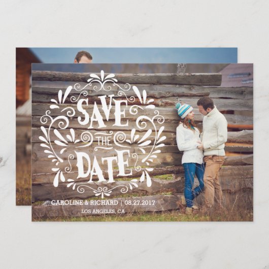 MODERNE TYPOGRAFIE | Save the date (Voorkant / Achterkant)