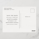 Moderne typografie Save the Date-aankondiging foli Folie Uitnodiging Briefkaart (Achterkant)