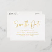 Moderne typografie Save the Date-aankondiging foli Folie Uitnodiging Briefkaart (Voorkant / Achterkant)