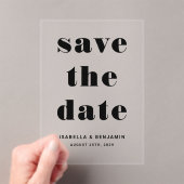Moderne typografie Save The Date Acryl Uitnodigingen (Insitu (Draagbaar))