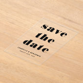 Moderne typografie Save The Date Acryl Uitnodigingen (Laagn)