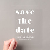 Moderne typografie Save The Date Acryl Uitnodigingen (Insitu (Draagbaar))