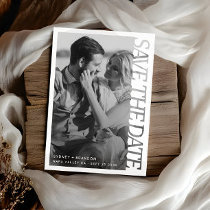 Moderne typografie Save the Date Foto Bruiloft