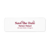 Moderne typografie Save The Date retouradres Etiket (Voorkant)