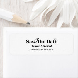 Moderne typografie Save The Date retouradres Etiket