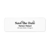 Moderne typografie Save The Date retouradres Etiket (Voorkant)