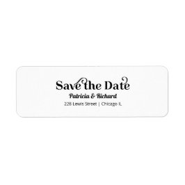 Moderne typografie Save The Date retouradres Etiket